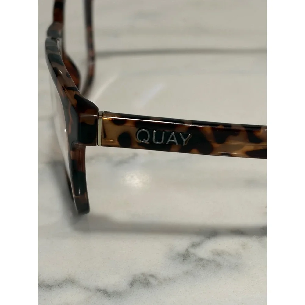 Quay Australia Hardwire Tortoise Blue Light Blocking Glasses Square Frames